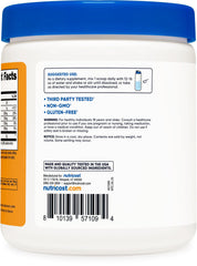 Nutricost BHB Salts Drink Mix Peach Mango serving scoop suggests precise dosing for keto-friendly energy
