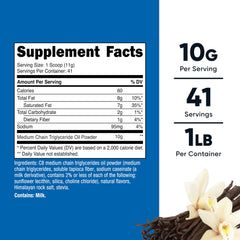 Nutricost C8 MCT Oil Powder measuring scoop for easy daily serving.