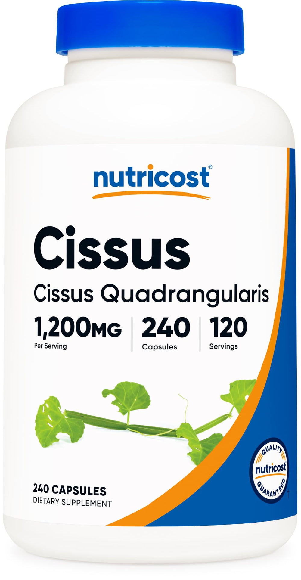 Nutricost Cissus Quadrangularis bottle pour for easy daily supplementation.