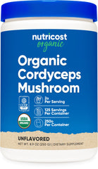 Nutricost Cordyceps Powder bottle front with 250 g label for everyday vitality