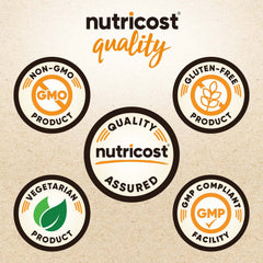 Ingredients panel on Nutricost Cordyceps powder packaging showing organic, gluten-free formula