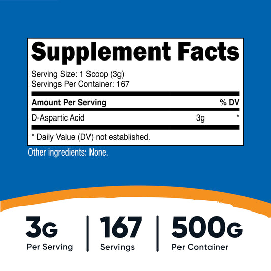 Nutricost DAA powder scoop included for accurate serving