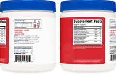Nutricost Electrolyte Complex powder in glass shows refreshing hydration after mixing.