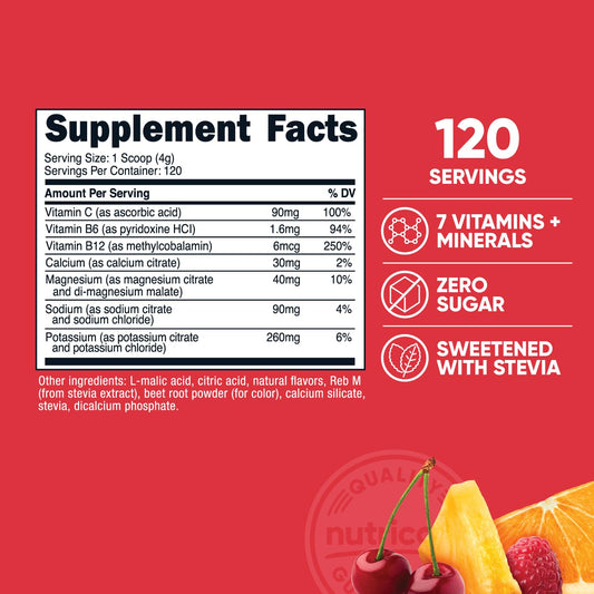 Nutricost Electrolyte Complex scoop reveals easy portioning for workouts.