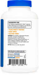 Nutricost Glutathione capsules pill close-up showing capsule texture.