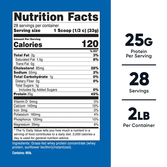Nutricost Grass-Fed Whey Protein unflavored scoop close-up highlighting flexible mixing