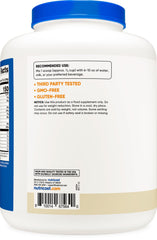 Nutricost grass-fed whey protein isolate vanilla label showing quality