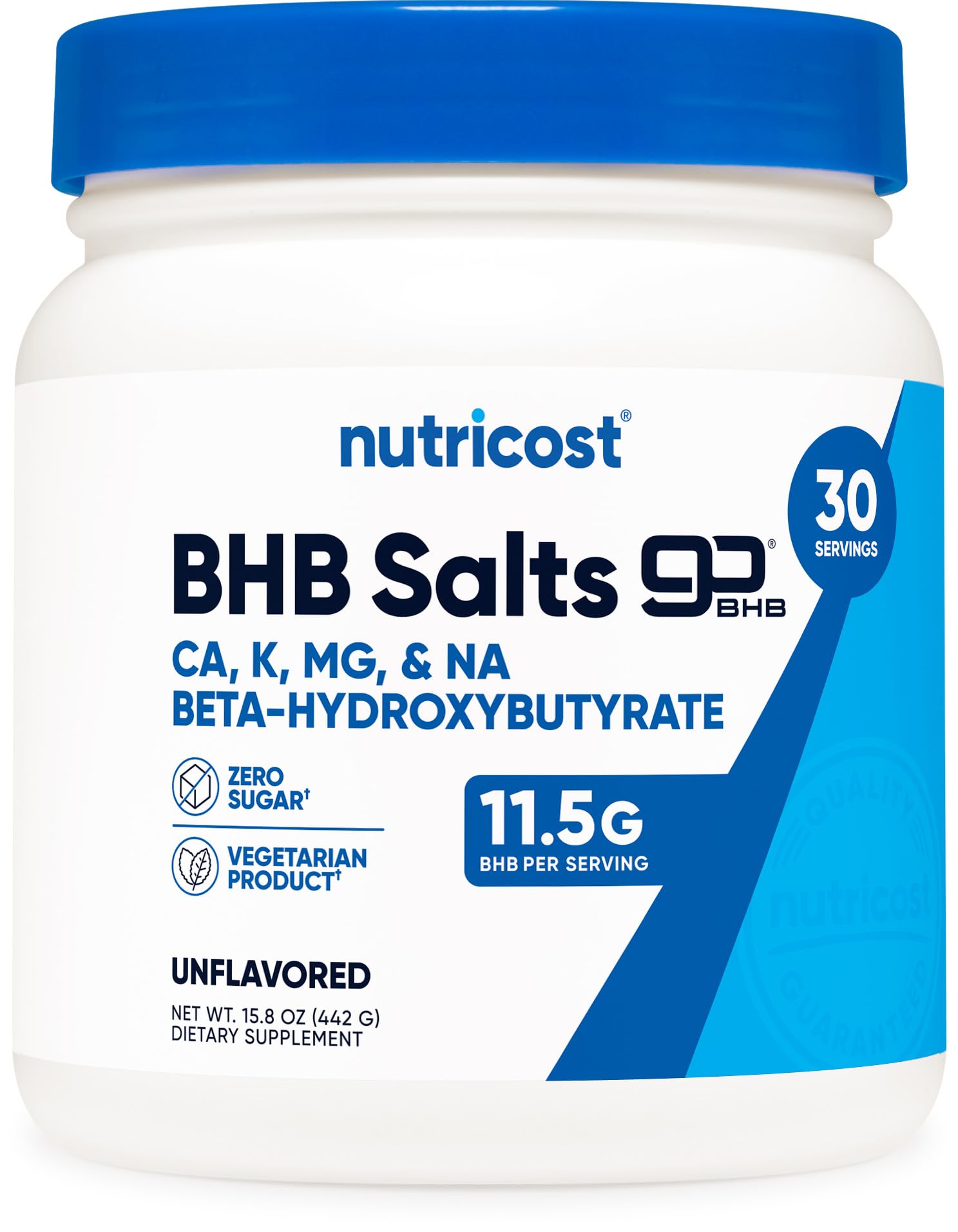 Nutricost Keto BHB 4-in-1 bottle front, unflavored support for keto lifestyles