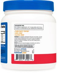 Nutricost L-Arginine Complex label highlights gluten-free, non-GMO formulation.