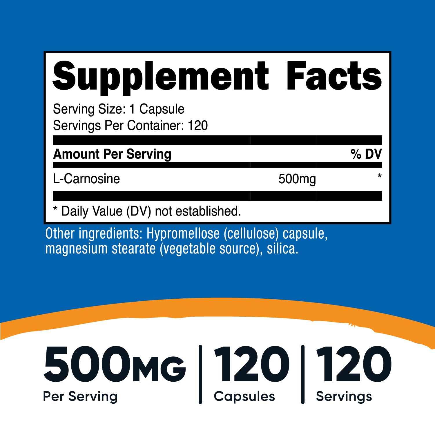 Closeup of Nutricost L-Carnosine capsules for easy dosing.