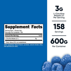 Cucharita porcion de Nutricost L-Citrulline Malate 2:1 para rendimiento