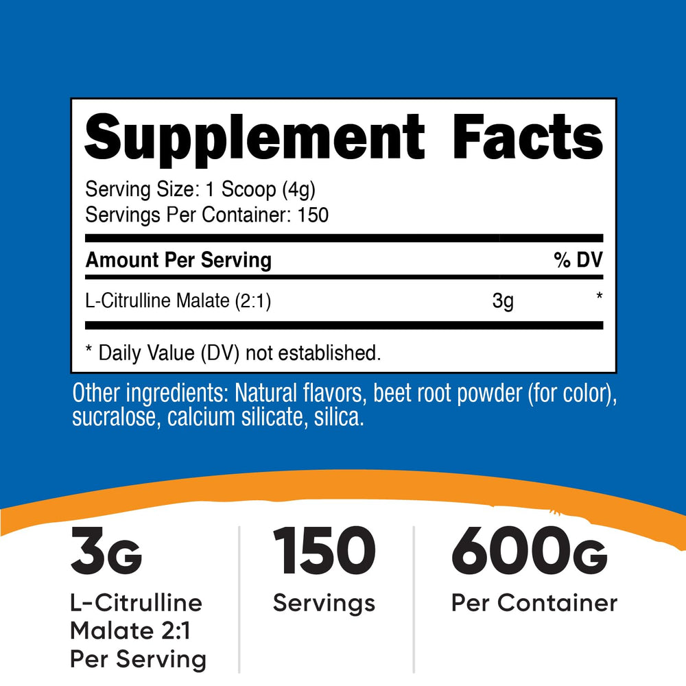 Nutricost L-Citrulline Malate 2:1 Fruit Punch scoop for easy, accurate dosing.
