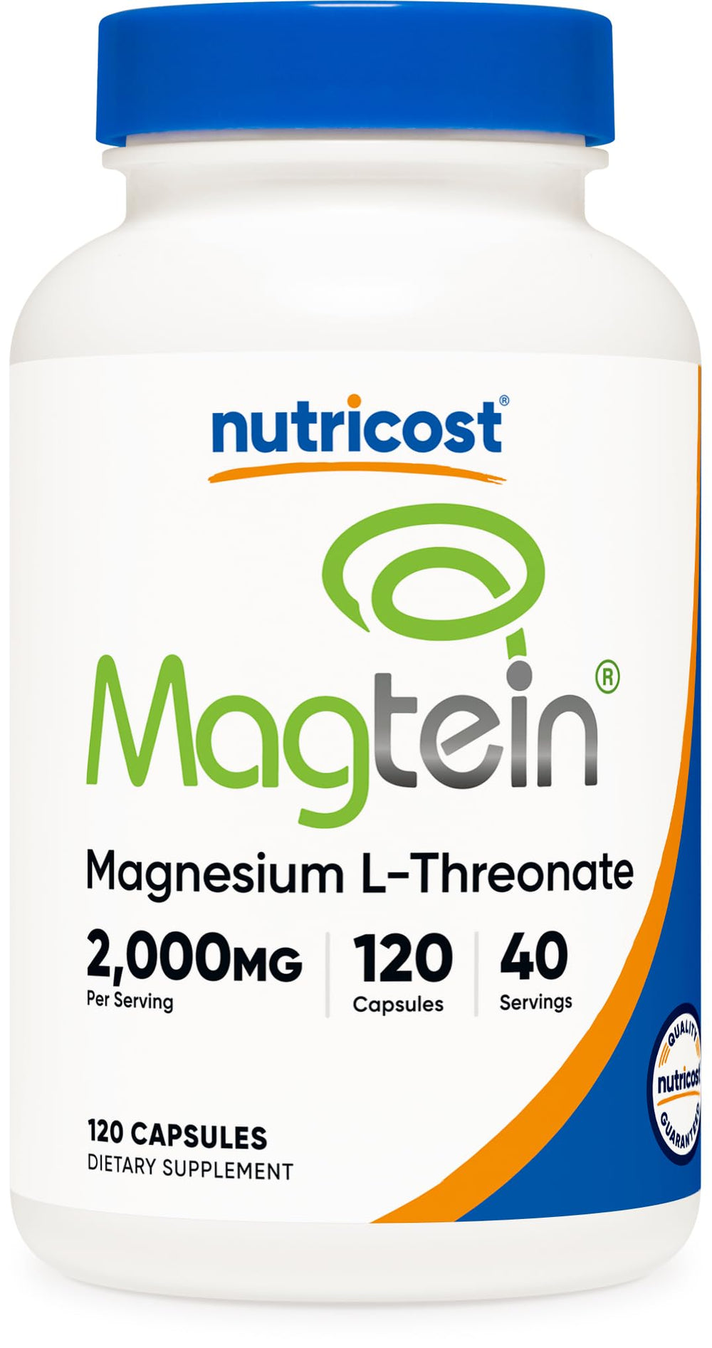 Nutricost Magnesium L-Threonate bottle showing Magtein formula for cognitive support.