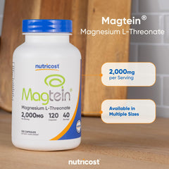 Non-GMO Nutricost Magnesium L-Threonate seal on bottle.
