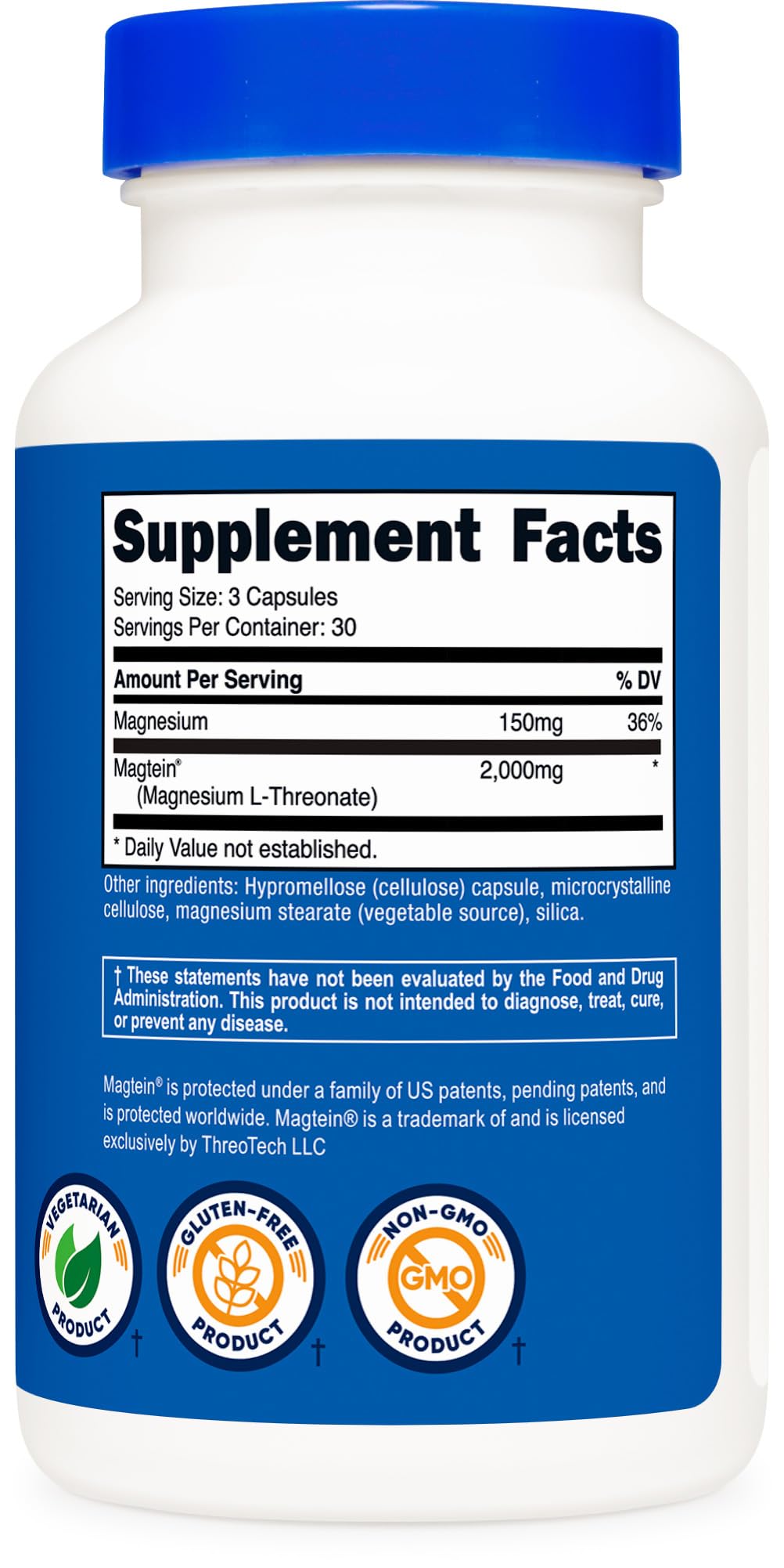 Nutricost Magtein third-party tested seal guaranteeing quality