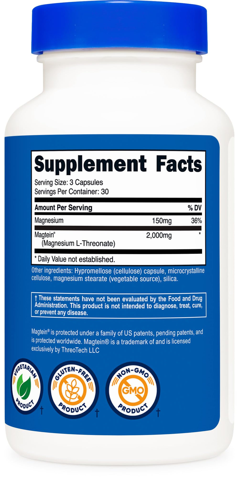 Nutricost Magtein third-party tested seal guaranteeing quality