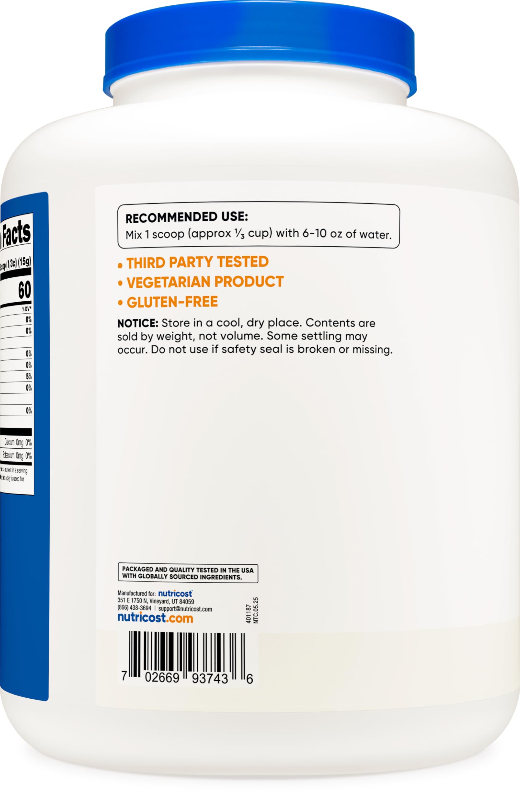 Nutricost Maltodextrin powder dissolves smoothly in water for mixing