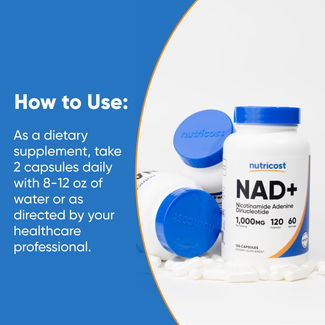 FDA registered facility emblem with Nutricost NAD+ production label.