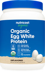 Nutricost Organic Egg White Protein Powder bottle for versatile shakes