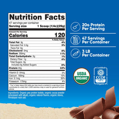 Nutricost Organic Pea Protein Powder Chocolate, scoop included for easy portioning