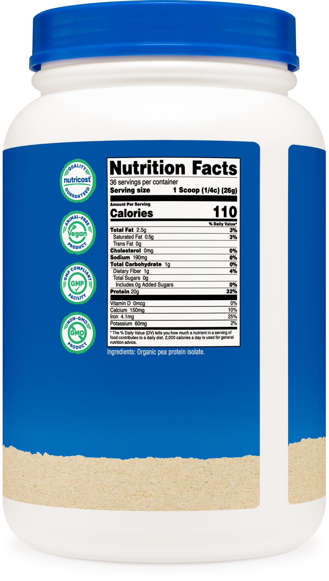 Nutricost Organic Pea Protein Isolate shake ready for a protein boost.