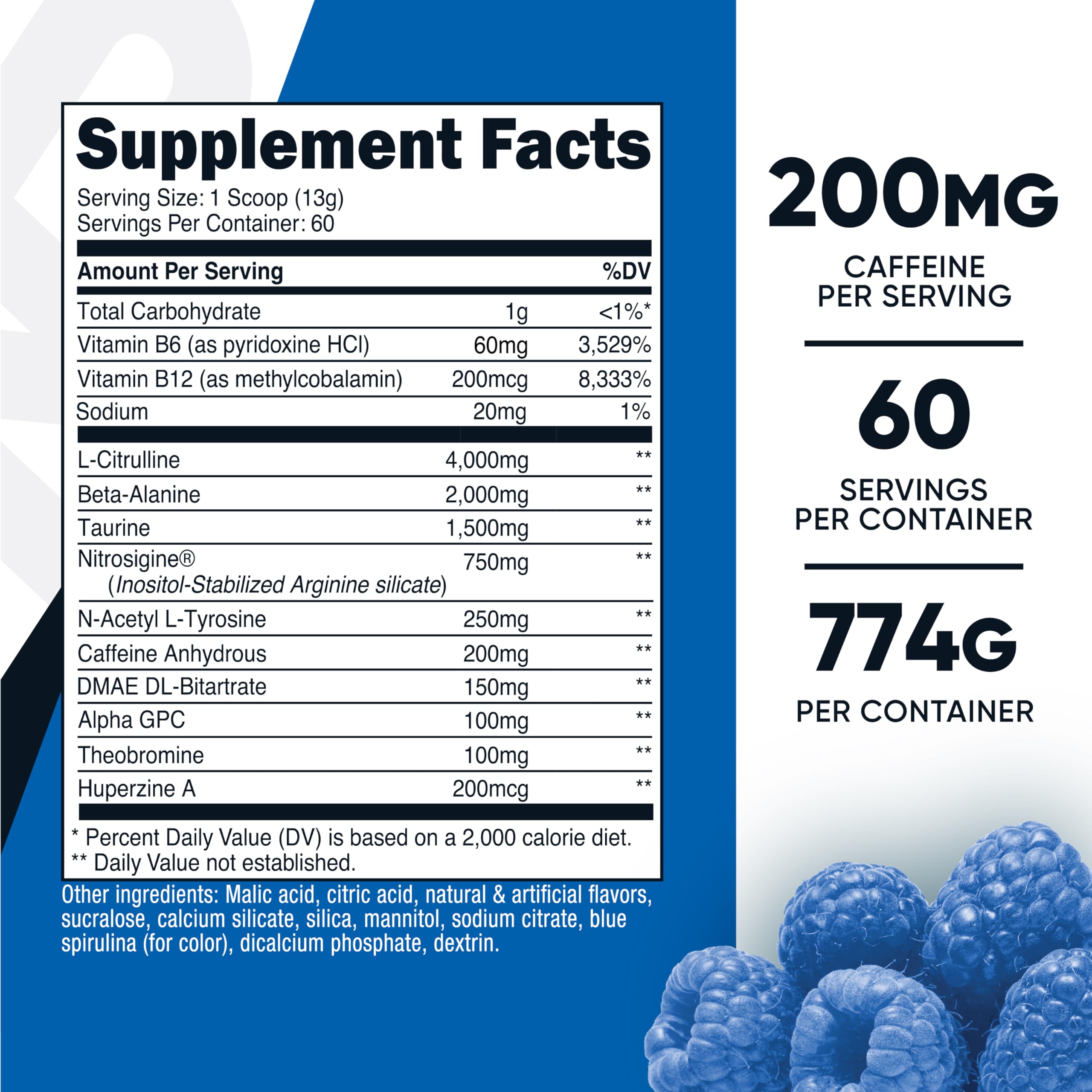 Nutricost Pre-Workout Complex scoop shows convenient serving for consistent energy.