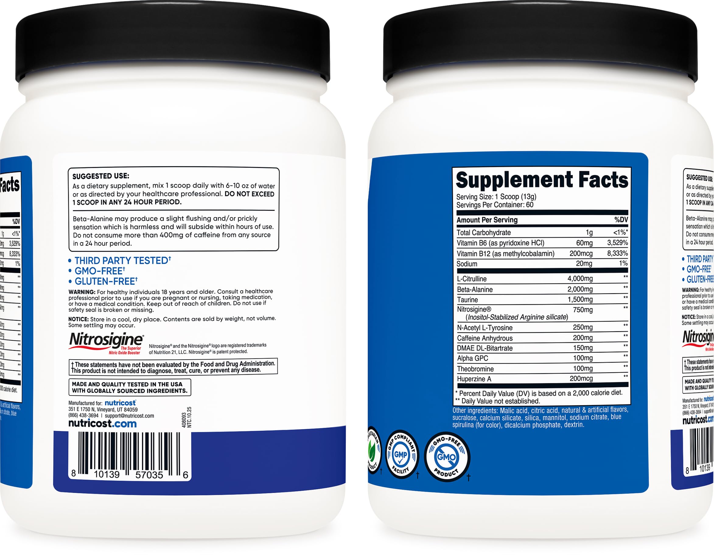 Nutricost Pre-Workout Complex during a workout scene emphasizes focus and stamina.