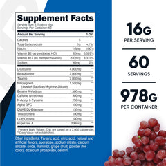 Nutricost Pre-X Xtreme powder scoop shows 15g serving for focus.