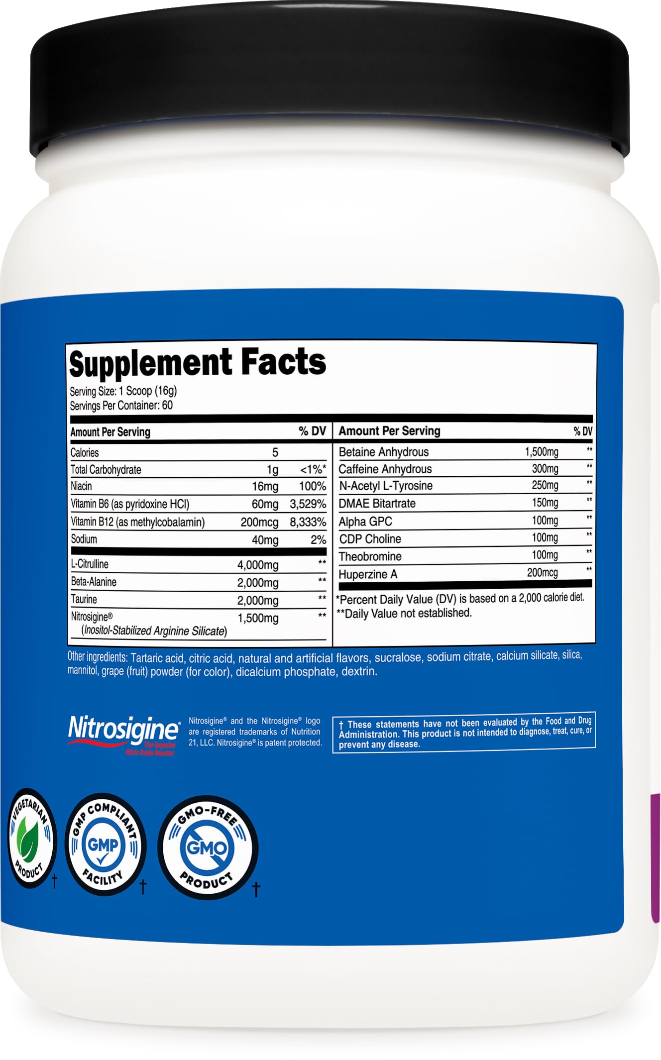 Nutricost Pre-X Xtreme bottle shows 60 servings and scoop included.