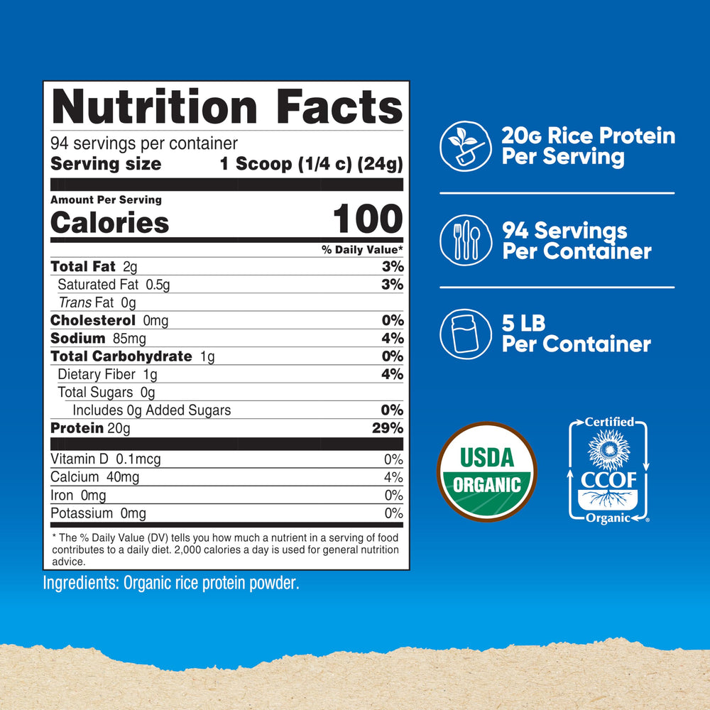Nutricost rice protein powder scoop image for quick mixing