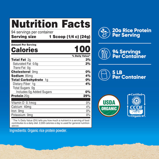 Nutricost rice protein powder scoop image for quick mixing