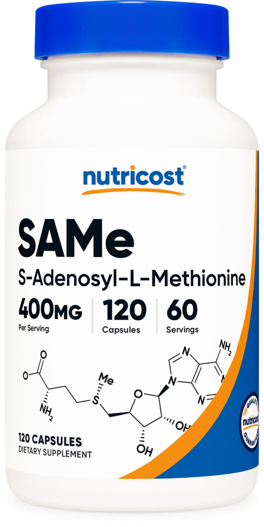 Nutricost SAM-e 400mg serving bottle with easy daily use