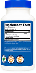 Nutricost SAM-e label closeup with Non-GMO gluten-free notes