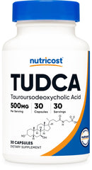 Nutricost Tudca 500mg bottle front view for daily supplement routine.