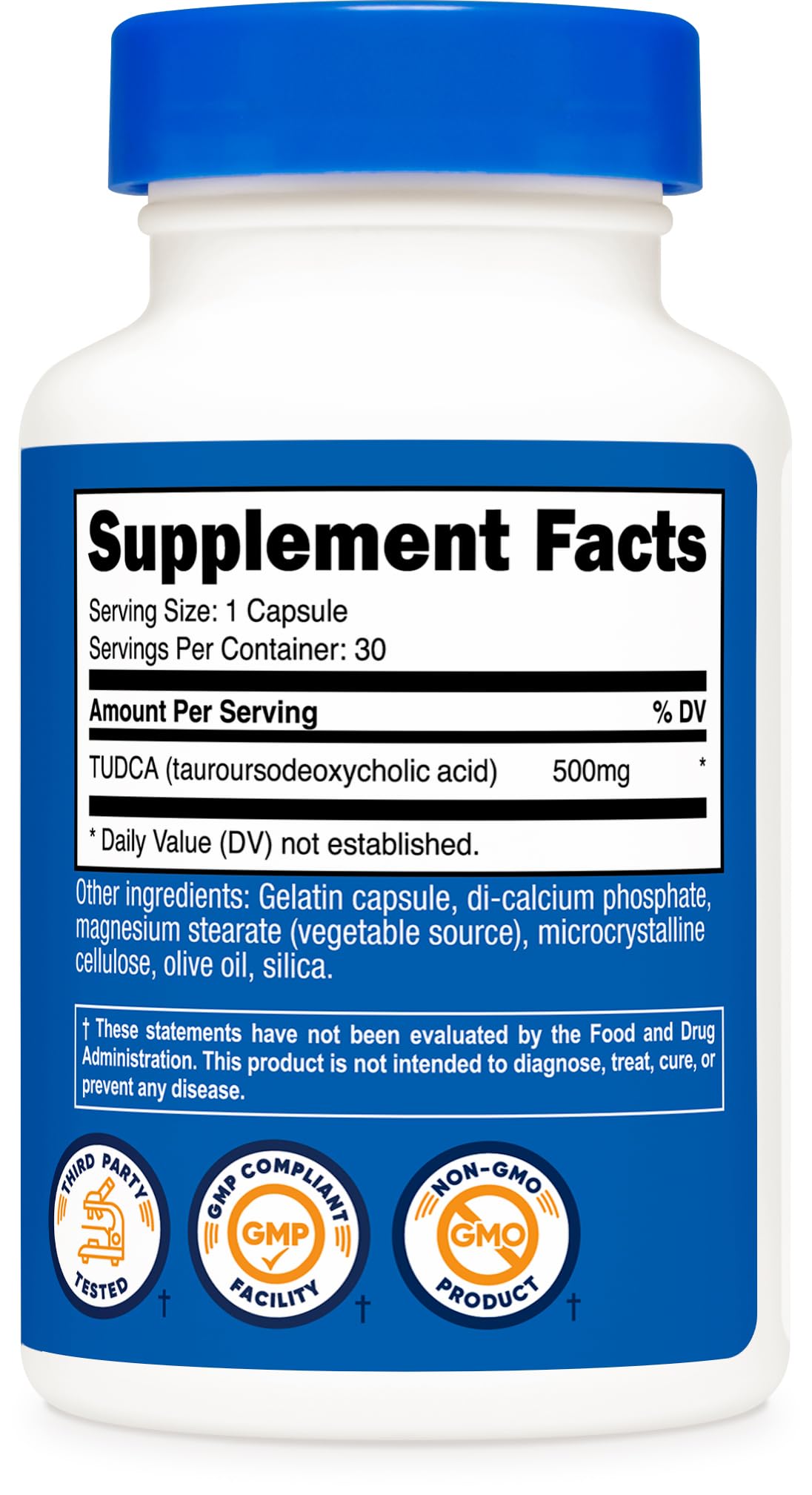 Nutricost Tudca 500mg bottle on shelf for daily wellness.