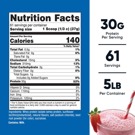 Close-up of Nutricost Strawberry Milkshake shake in cup with creamy texture