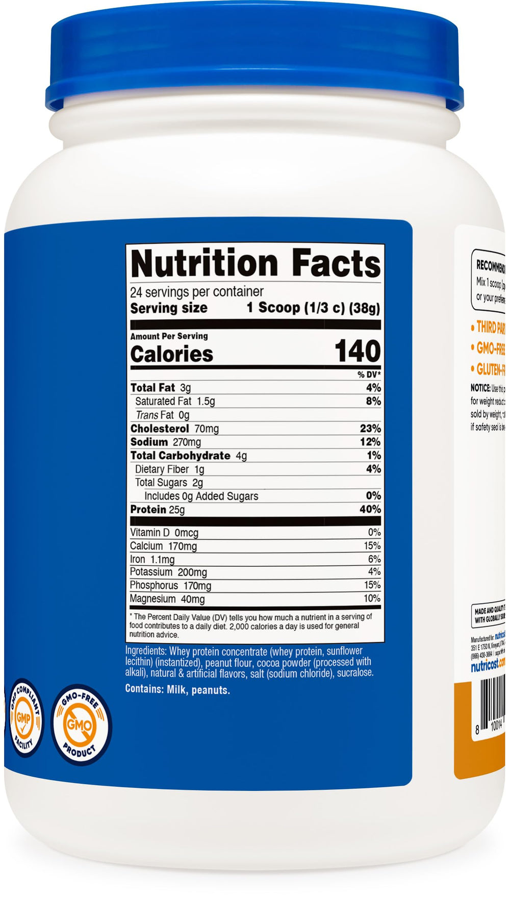 Nutricost whey protein shake ready after workout session.
