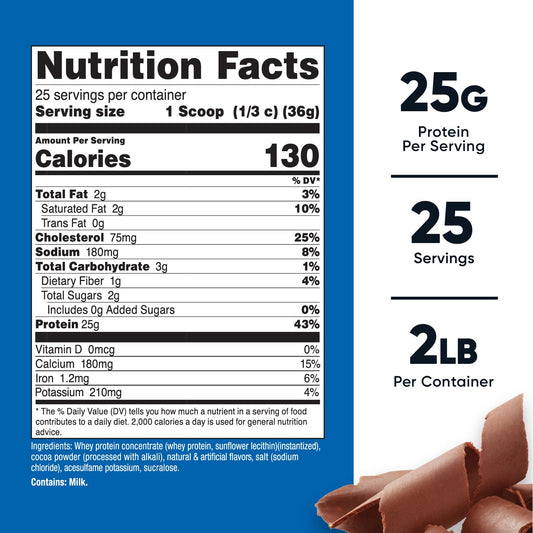 Nutricost Whey Protein Concentrate Chocolate powder scoop ready to mix a creamy shake.