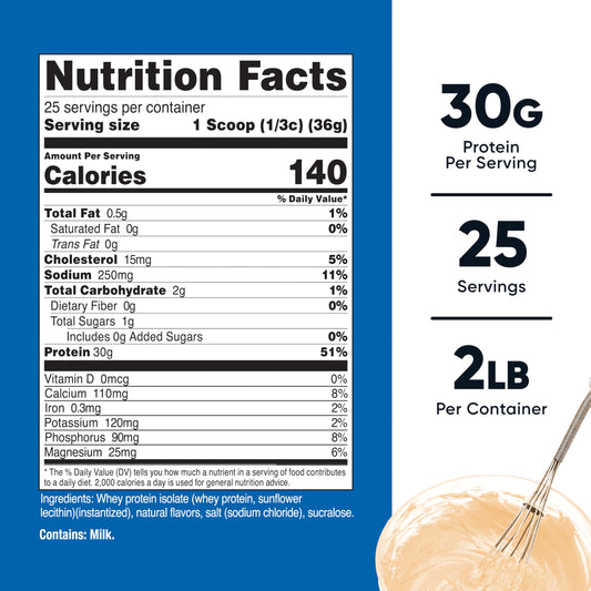 Nutricost cake batter whey protein isolate scoop included for easy portion control