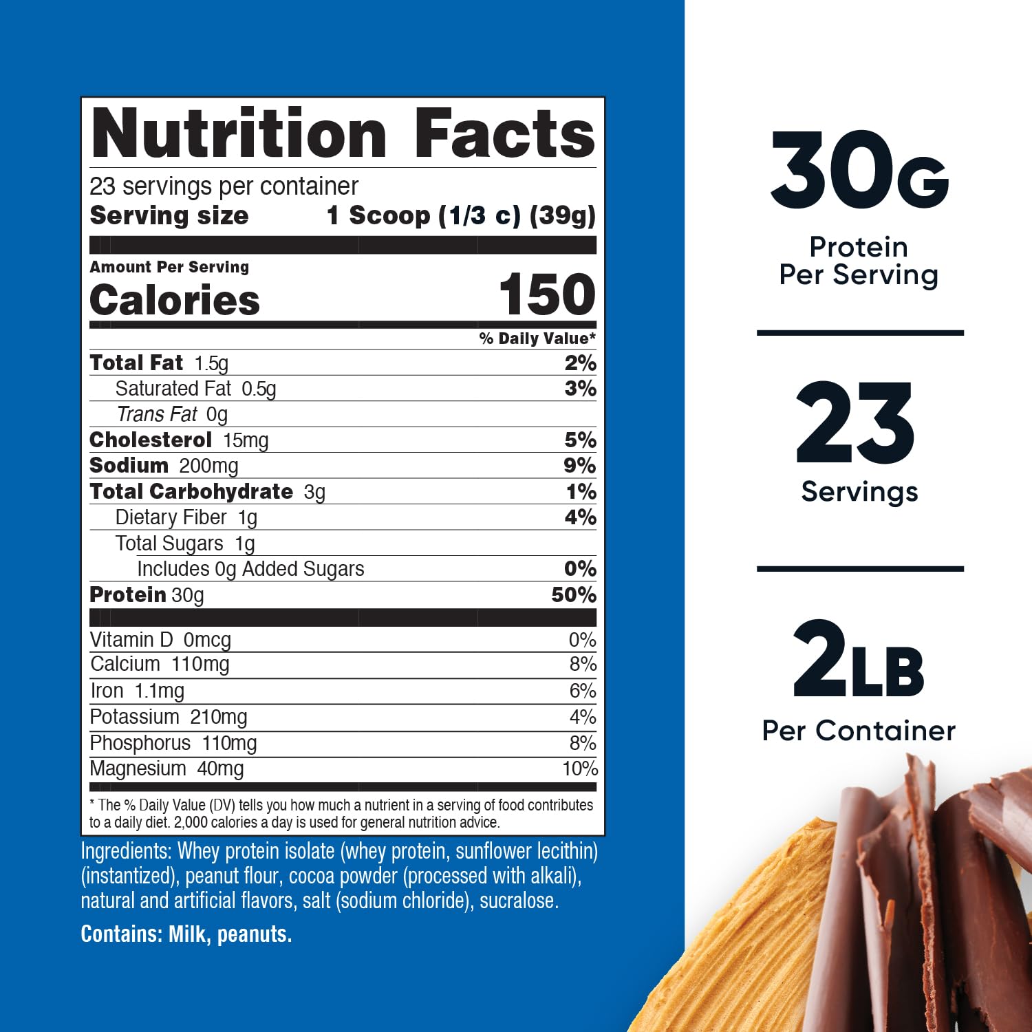 Scoop of Nutricost Whey Protein Isolate chocolate peanut butter for post workout fueling.