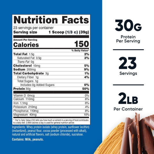 Scoop of Nutricost Whey Protein Isolate chocolate peanut butter for post workout fueling.