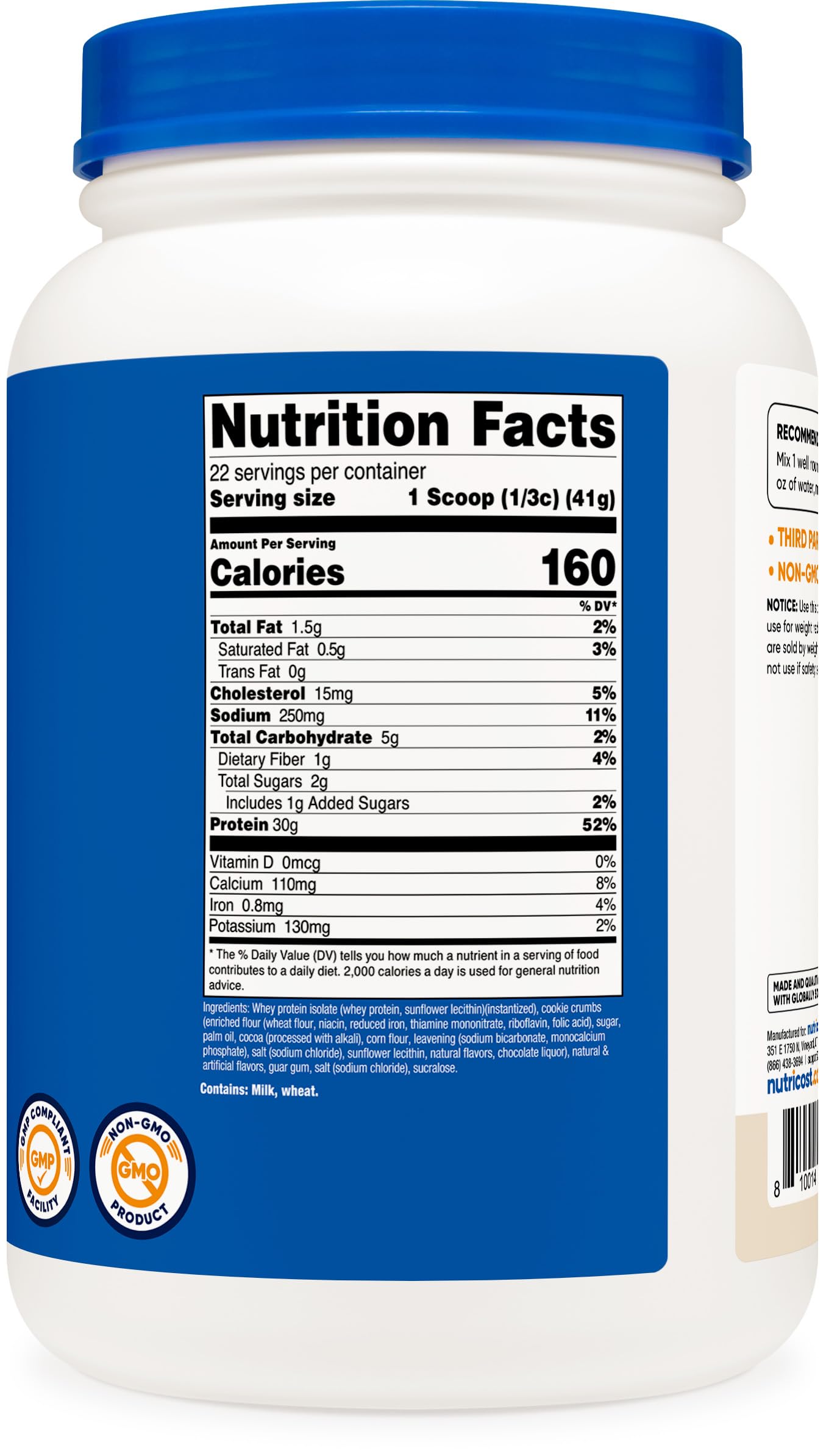 Cookies N Cream flavor details on label attract flavor-forward athletes