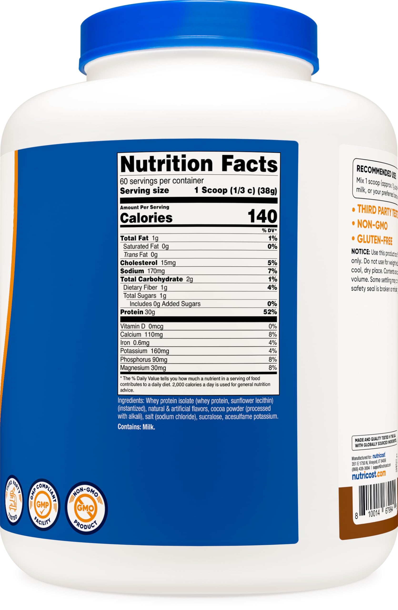 Nutricost Mocha whey protein closeup showing rich color and aroma