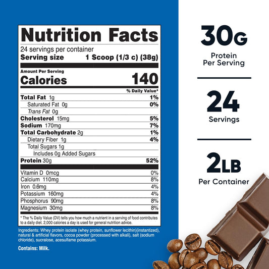 Nutricost Whey Protein Isolate Mocha scoop pour for post workout recovery