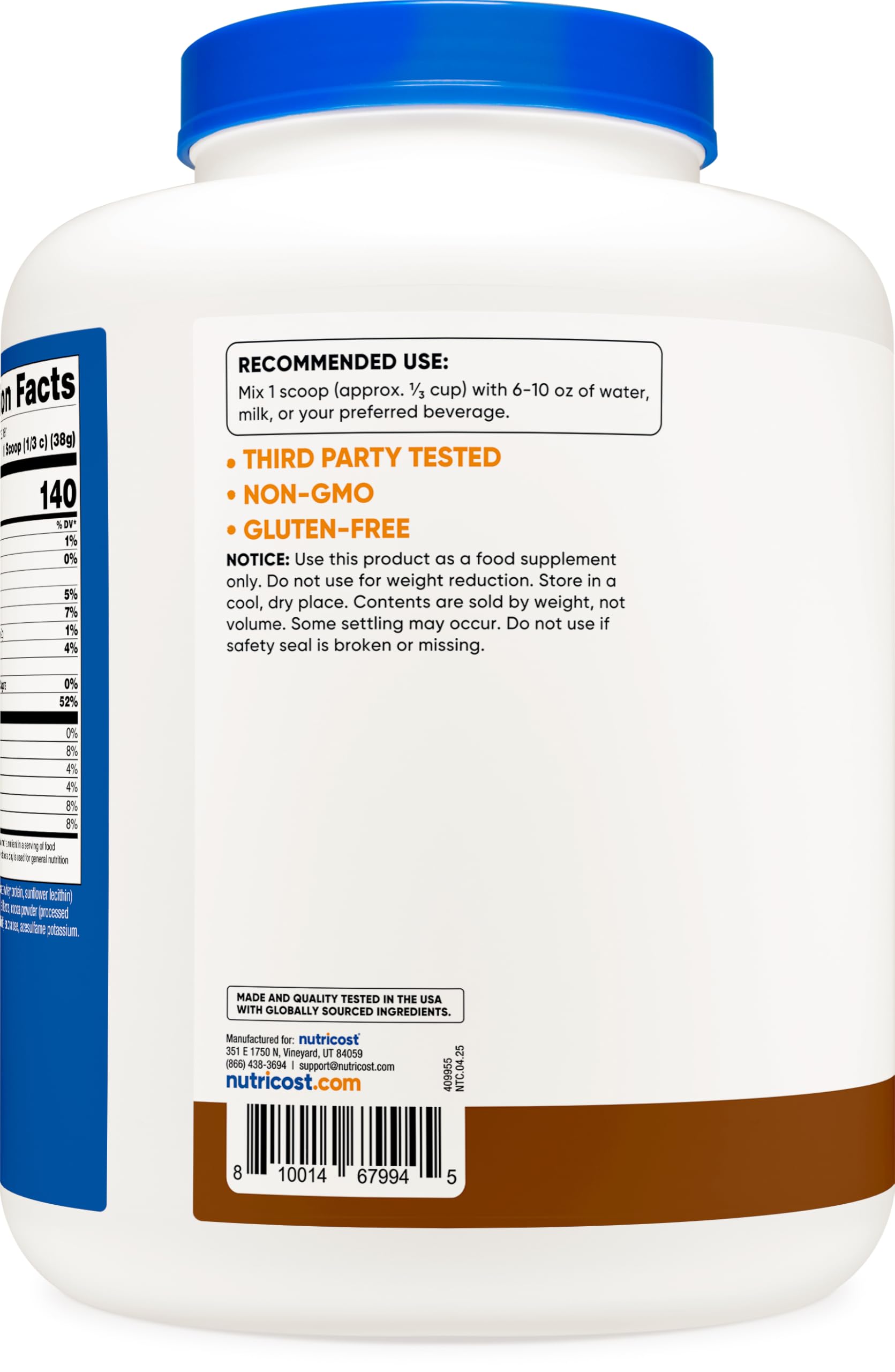 Nutricost whey isolate mocha shaker cup for convenient protein on the go