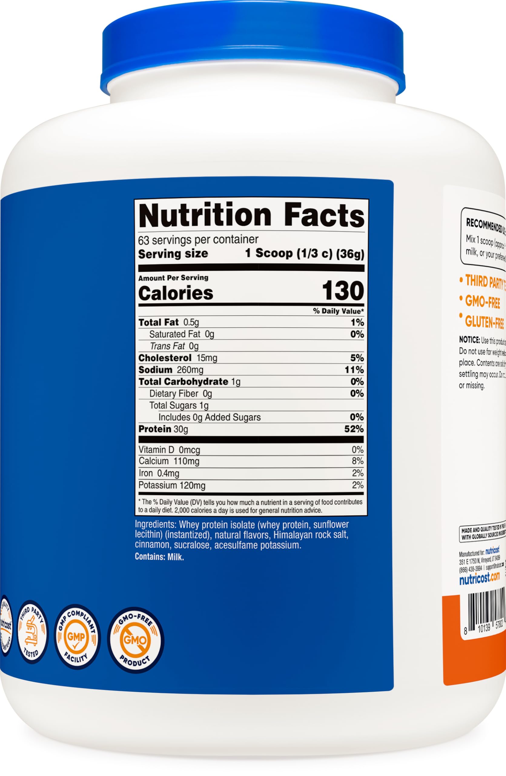 Nutricost pumpkin spice whey in shaker, ideal for flavorful smoothies.