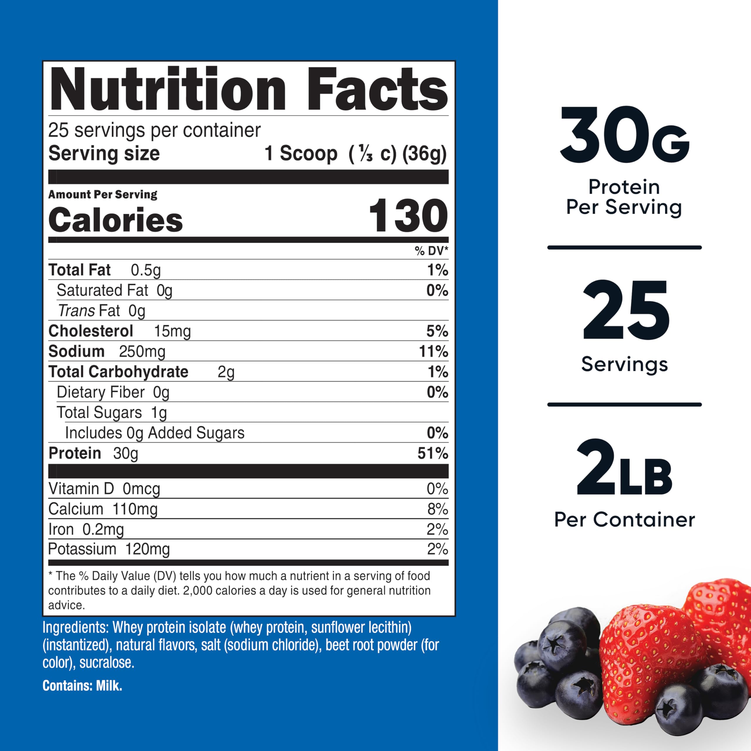 Nutricost Whey Protein Isolate Strawberry Acai scoop for quick, accurate servings