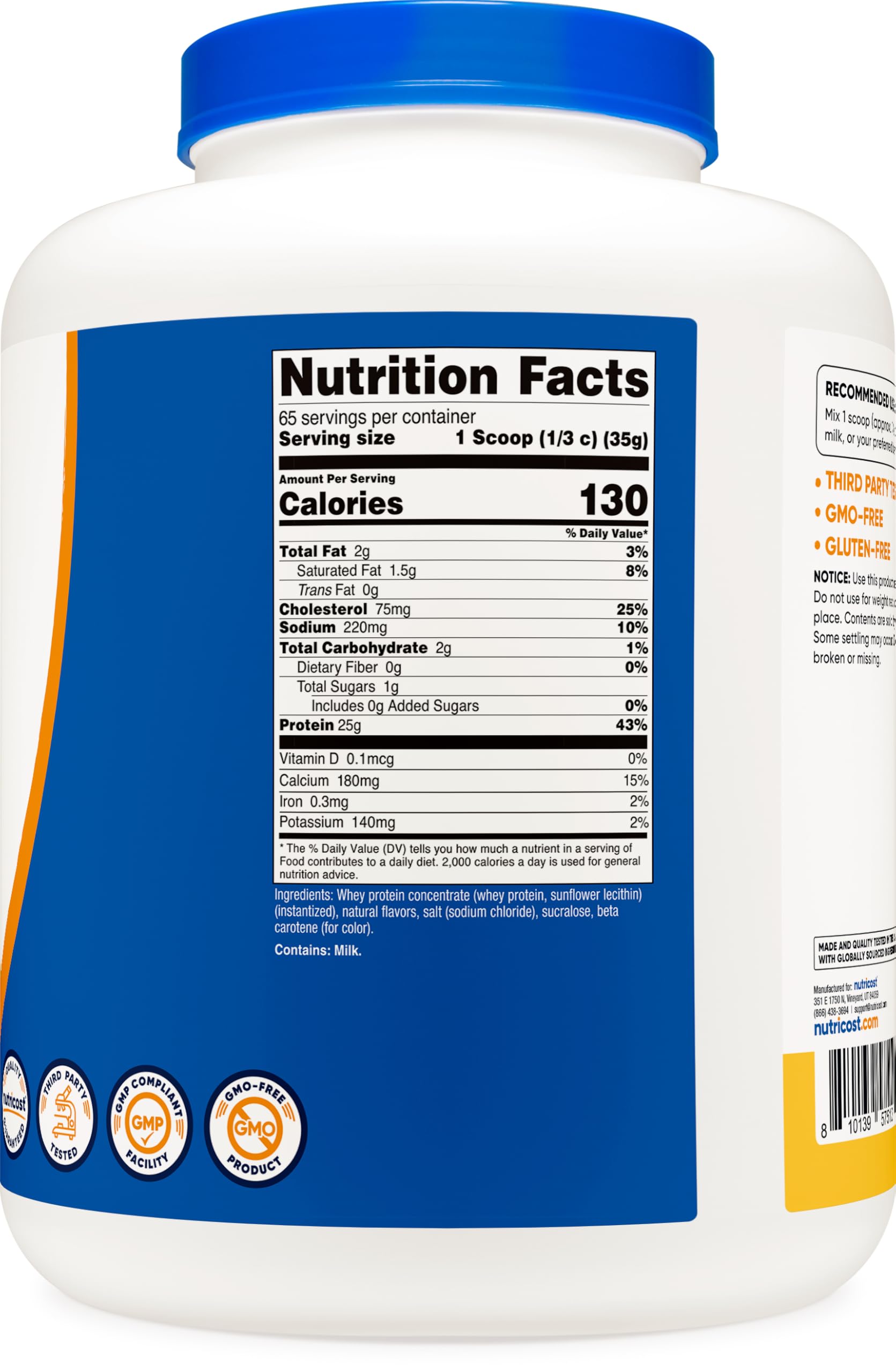 Nutricost Pineapple whey protein image with fresh pineapple visual suggesting tropical flavor
