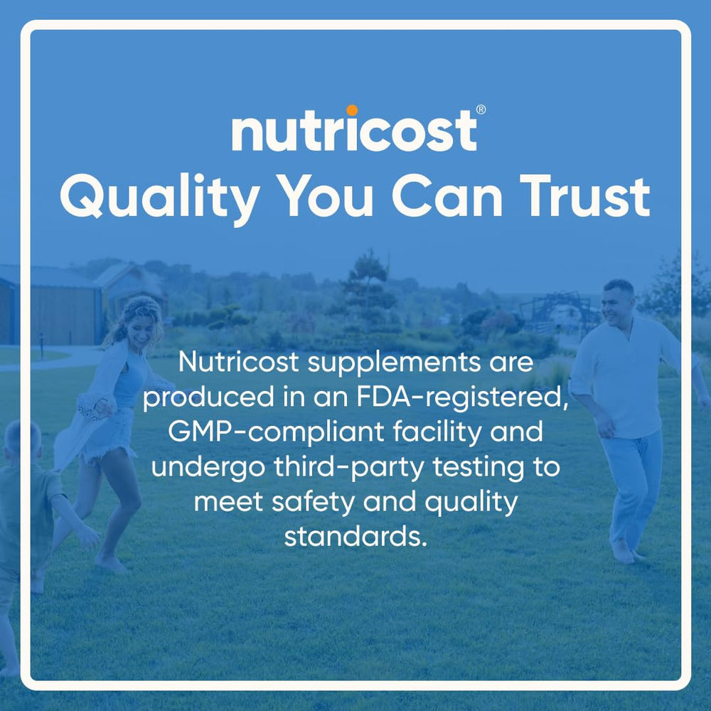 Nutricost Whey Protein Unflavored container stored in pantry for daily use.
