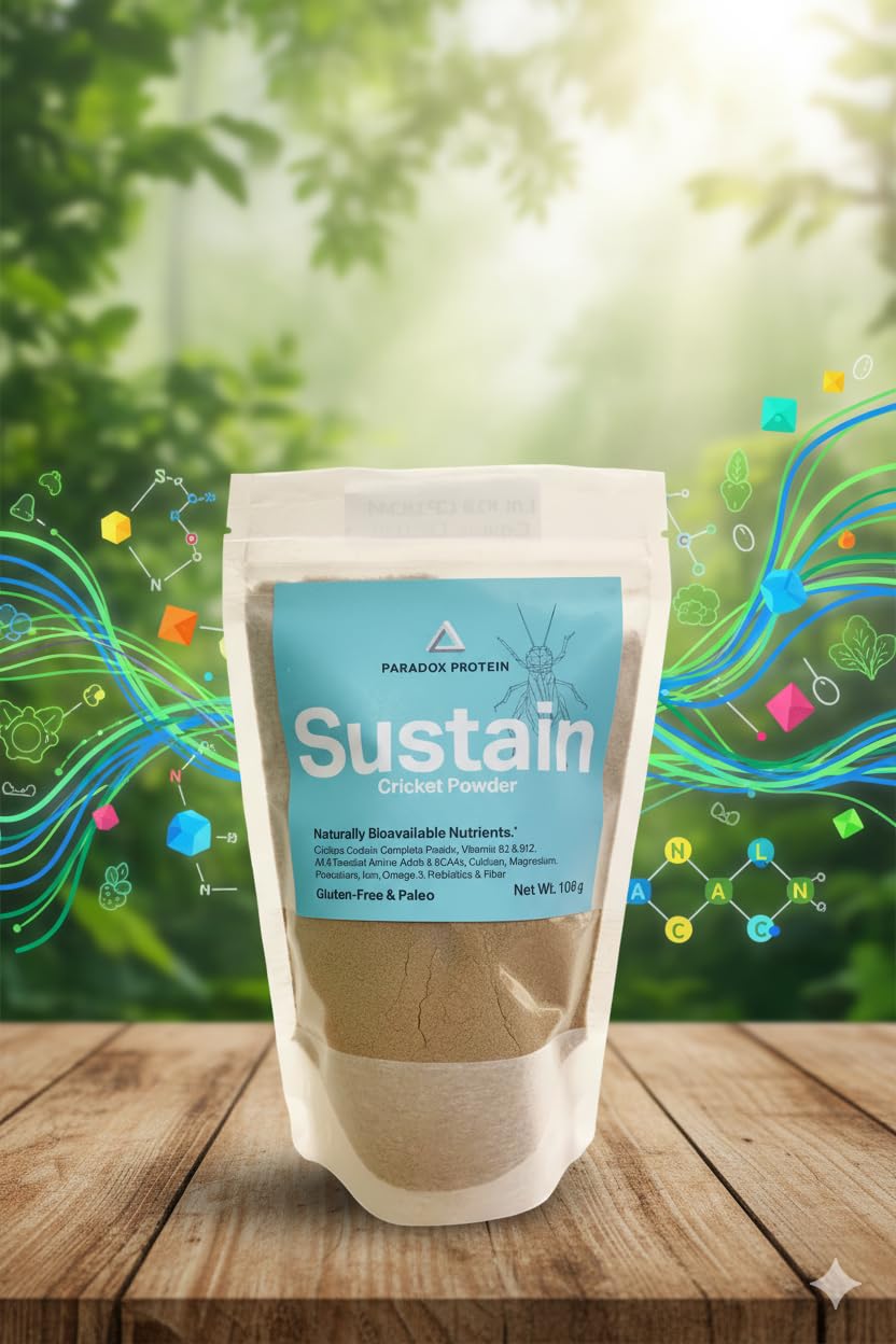 NutriCricket Paradox cricket powder pour with smooth texture for shakes.
